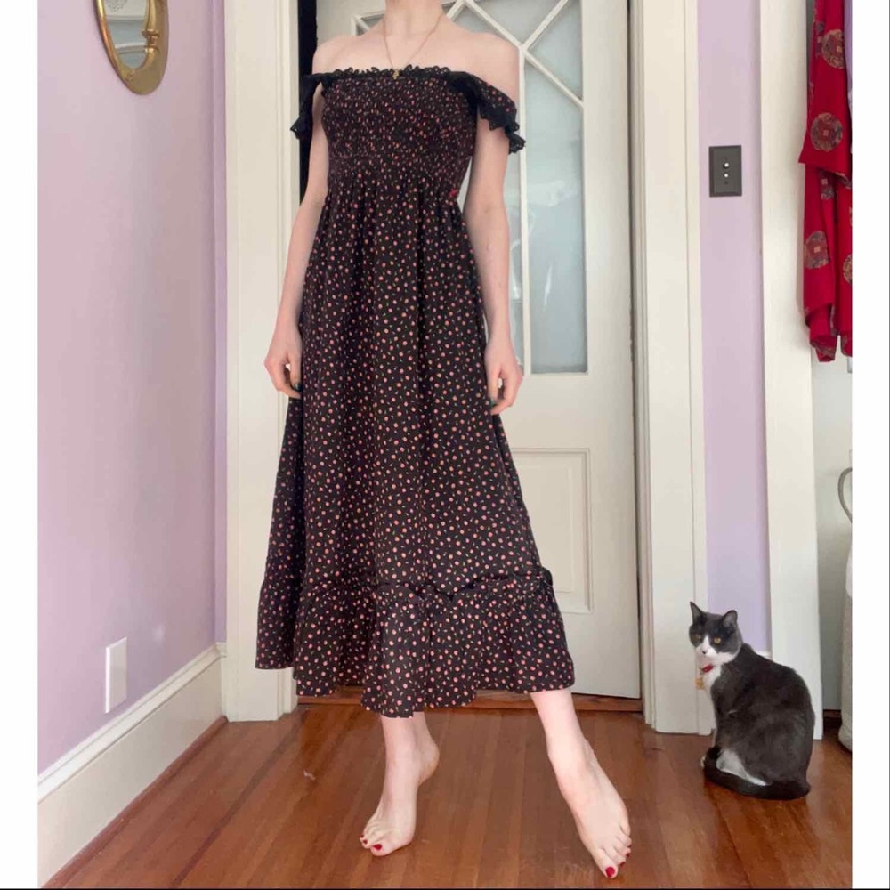 Vintage 1970s Candi Jones Floral Dress